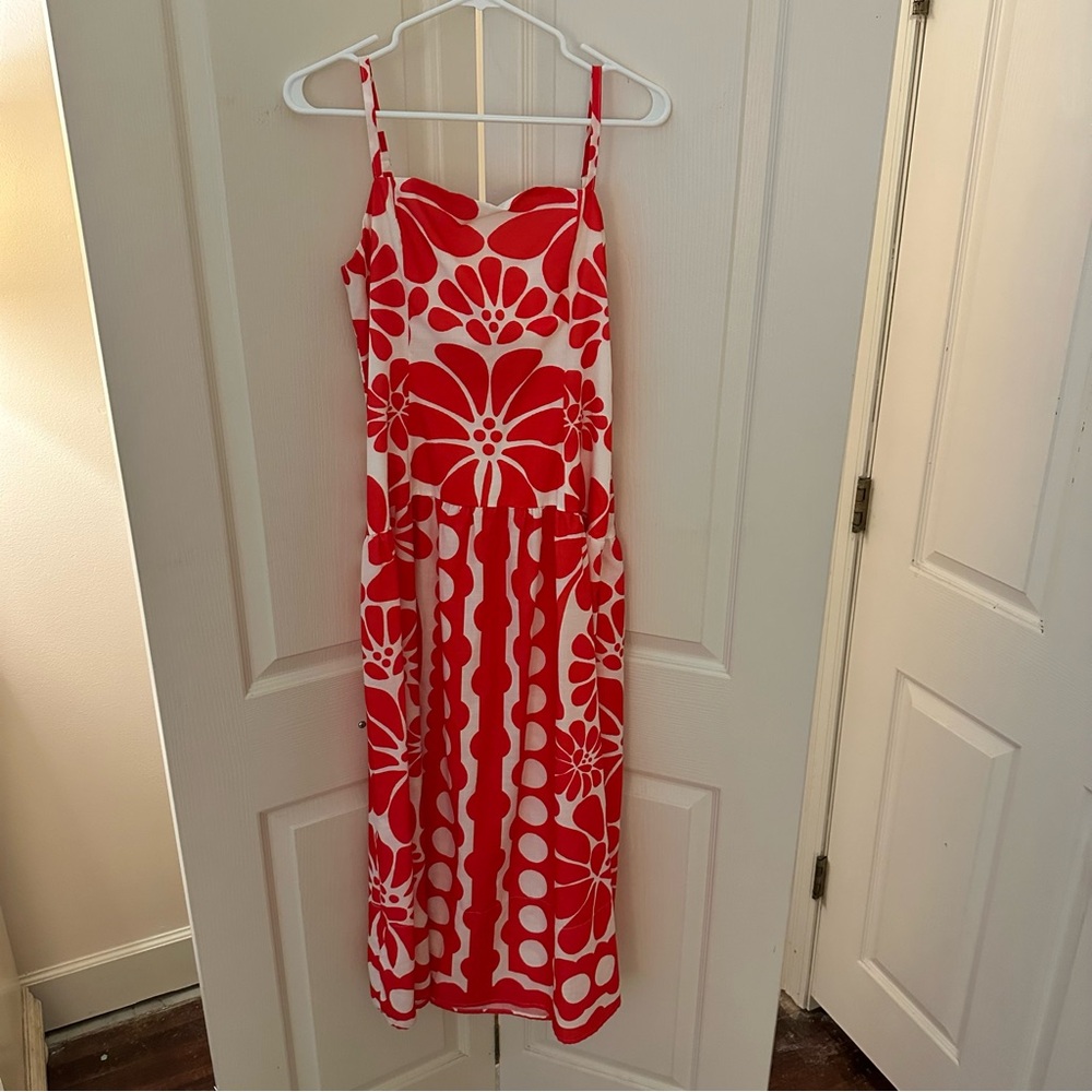 INSPIRED Red and White Floral Sundress